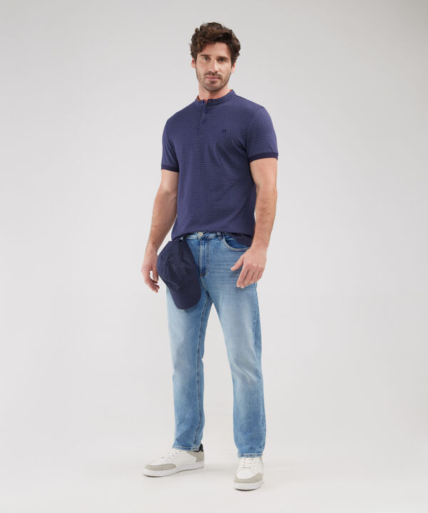 Polo Estampada, Cuello Mao