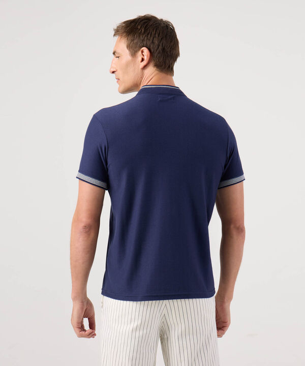Polo Cuello Mao Con Bolsillo Ribete Texturizada