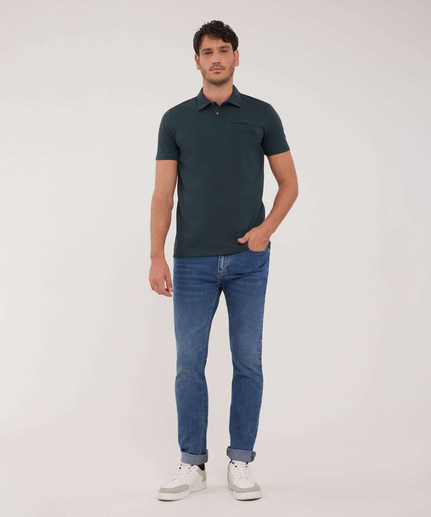 Polo Unicolor Cuello Maquina