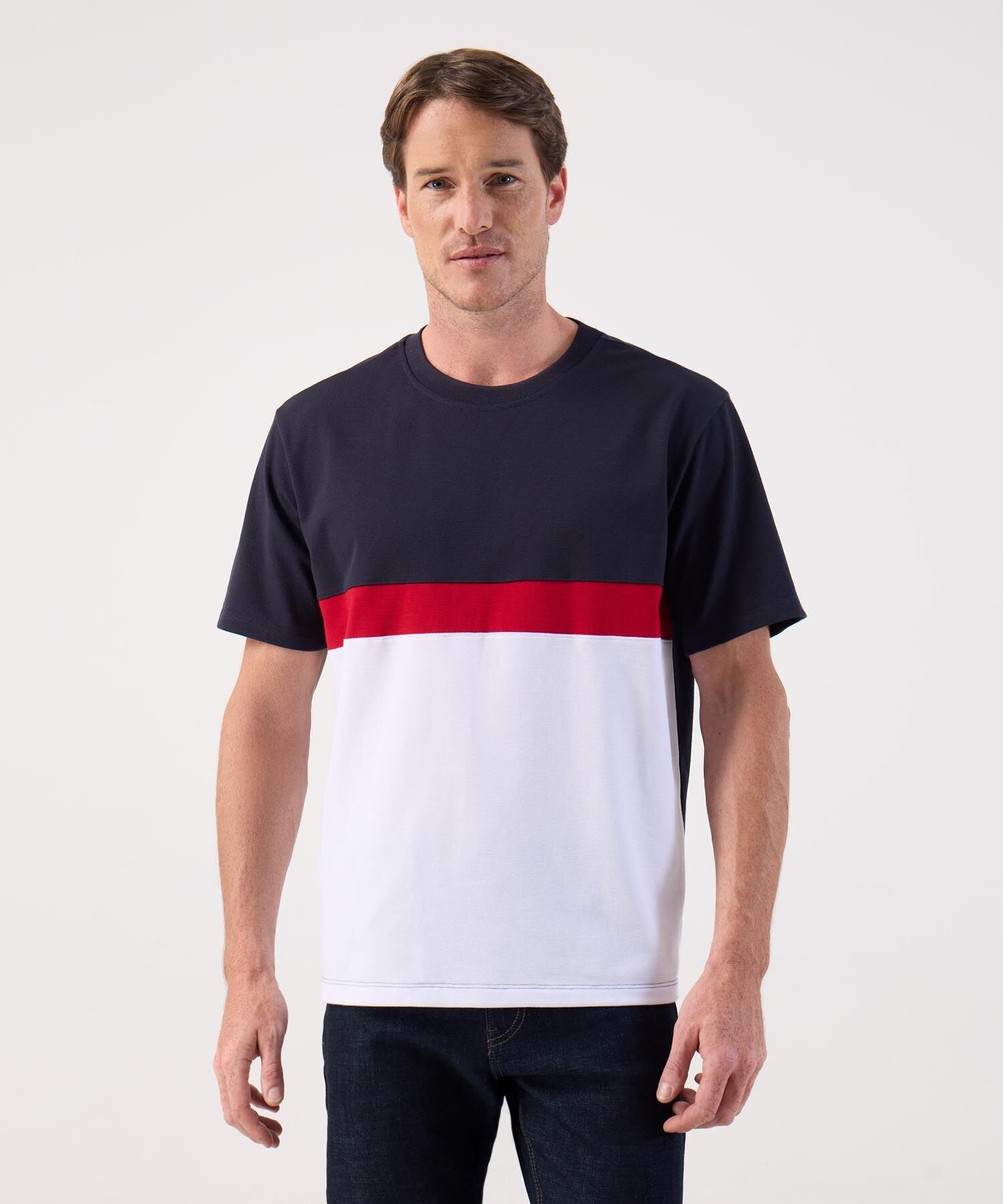 Camiseta Para Hombre Bloques de Color