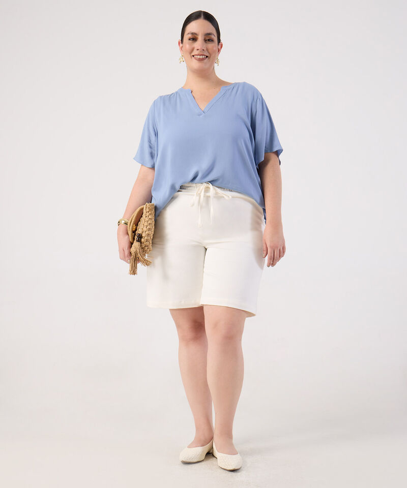 Blusa Fluida Cuello en V para Mujer Curvy