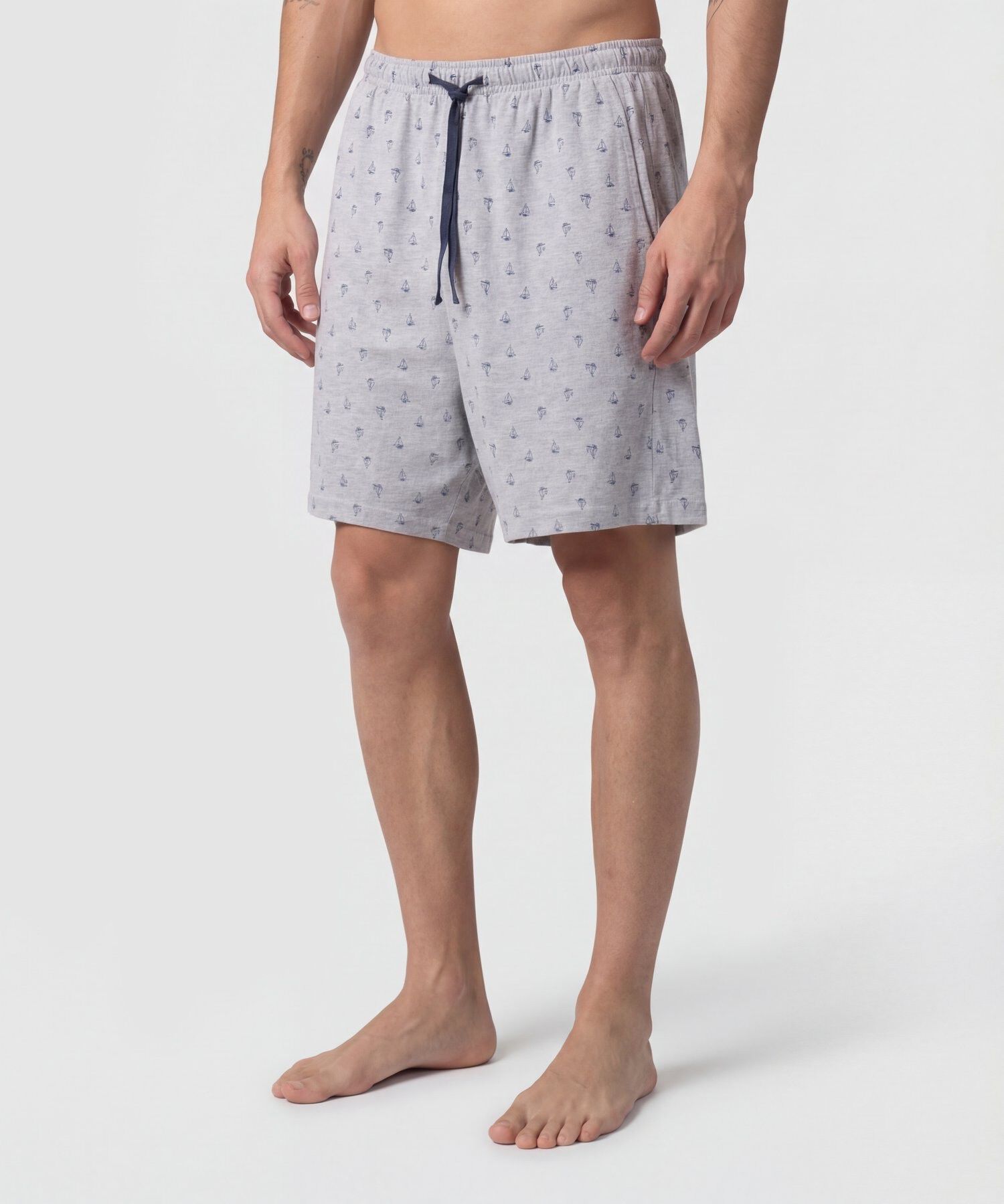 Pijama Corta Abotonada Estampada Para Hombre