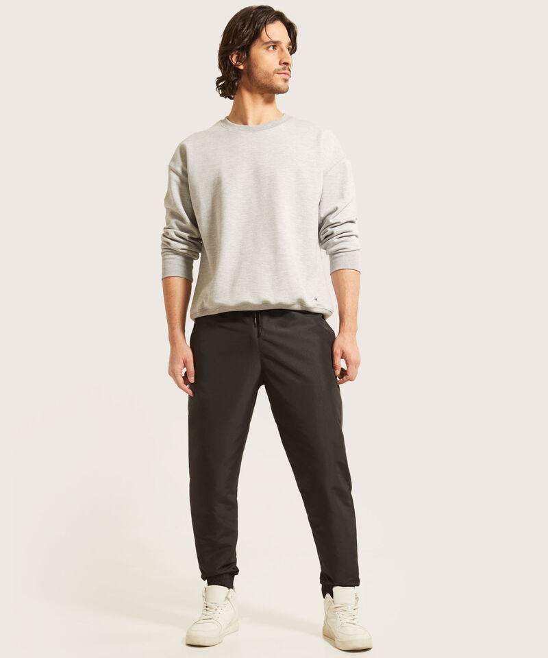 Pantal&oacute;n Jogger Plano Unicolor Con Cortes Contraste, Bolsillos Laterales, Cord&oacute;n Ajustable Y El&aacute;stico Interno, Sport L&iacute;neas