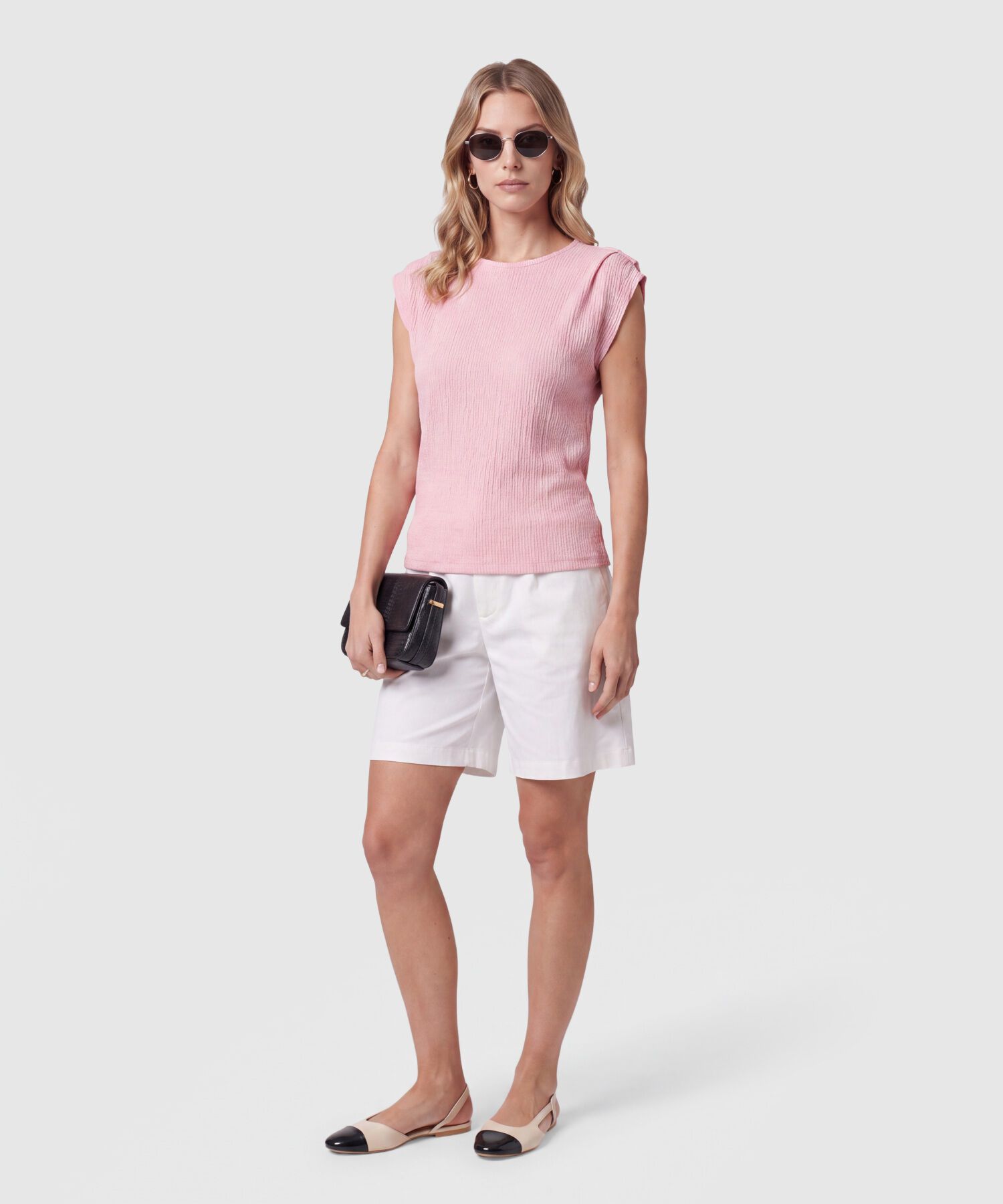 Camiseta Texturizada Sin Mangas Para Mujer