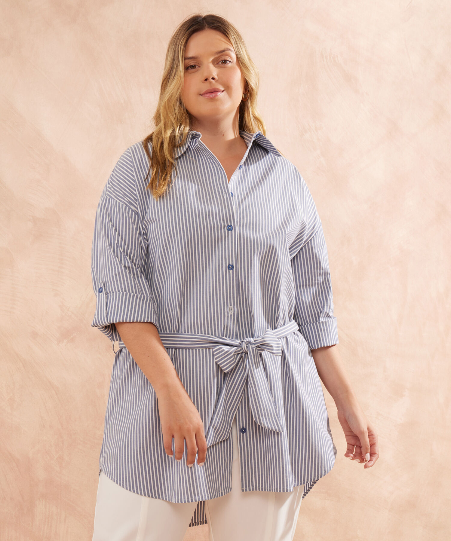 Camisa Preteñida Con Cinturón