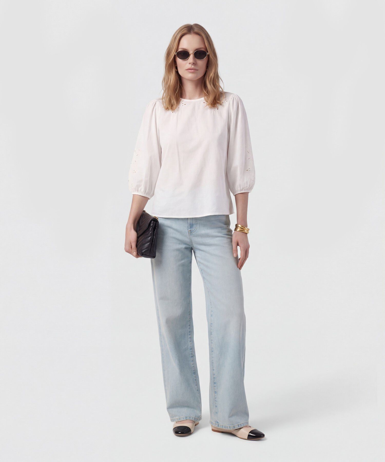 Blusa Manga 3/4 Bordada