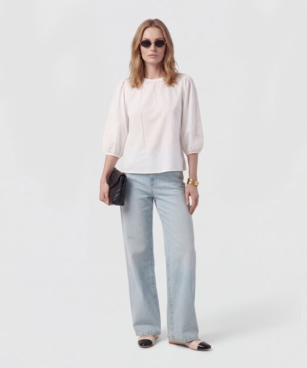 Blusa Manga 3/4 Bordada