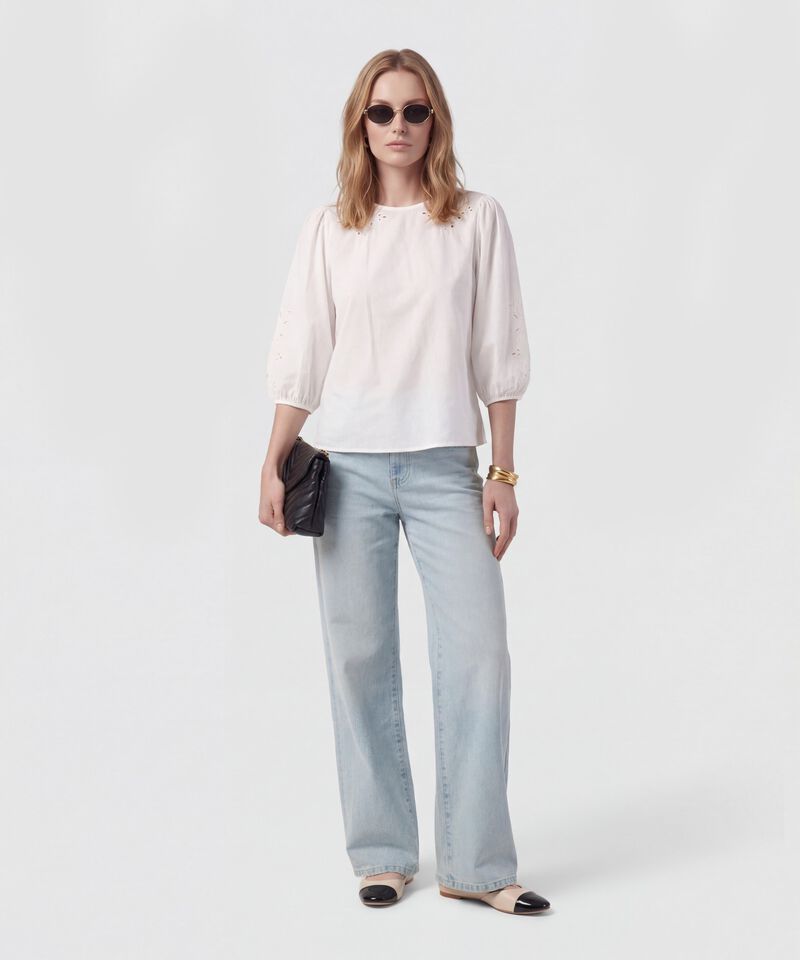 Blusa Manga 3/4 Bordada