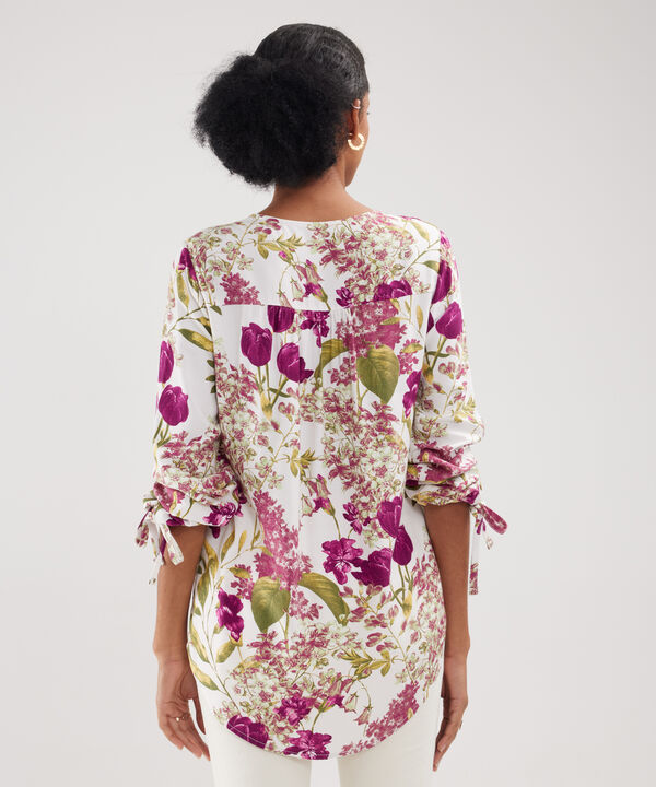 Blusa Estampada Escote V