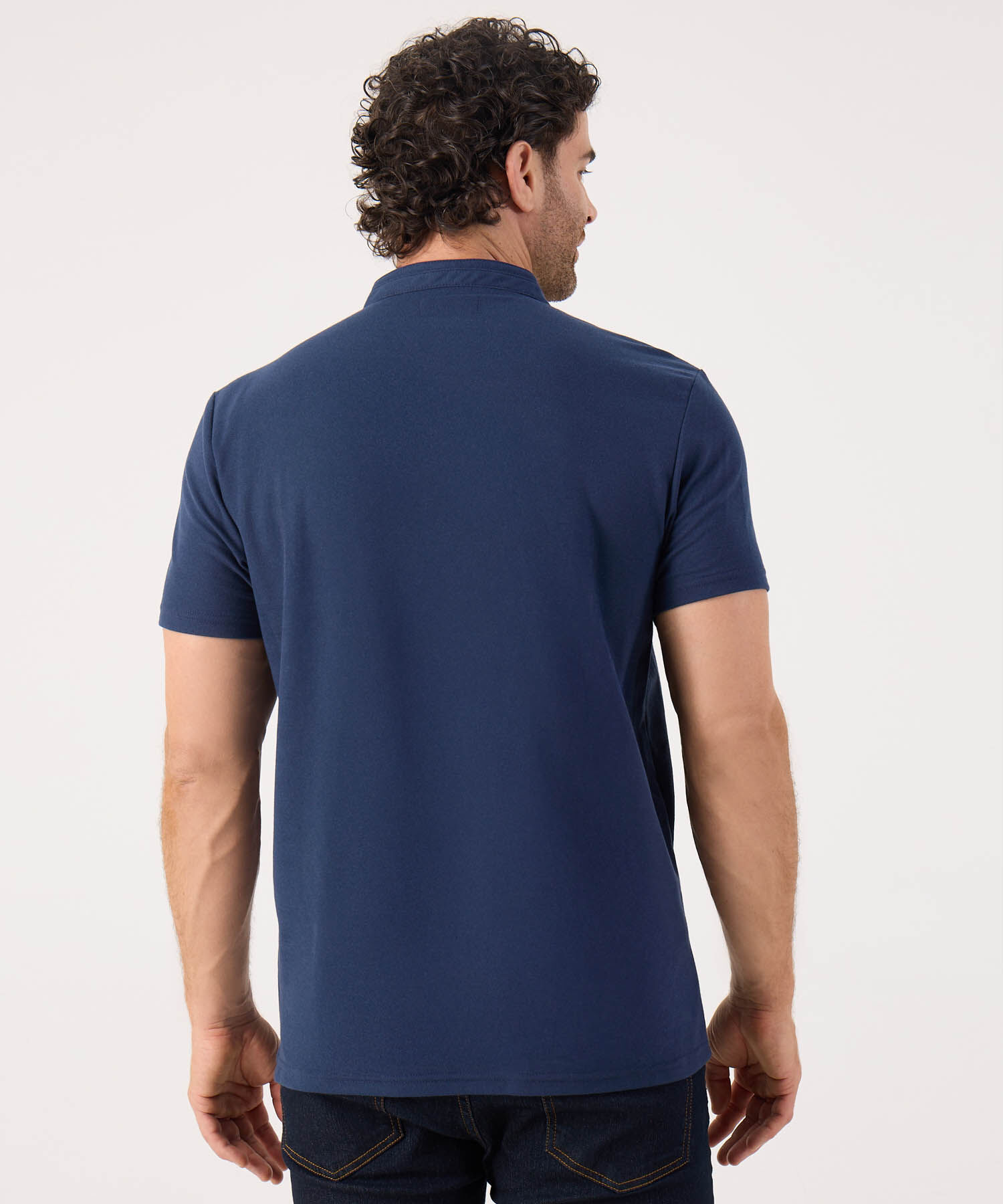 Polo Mao Unicolor Con Pestaña Unicolor  Sin Bolsillo Silueta Slim Fit