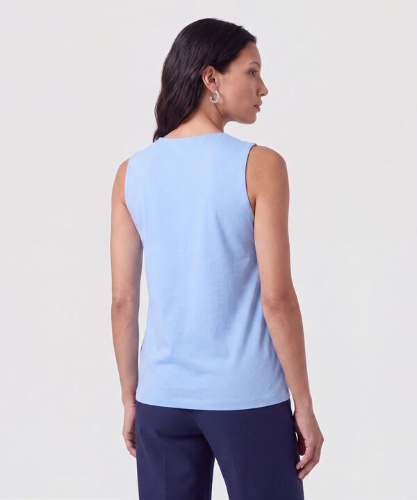 Blusa Sin Mangas Cuello Redondo Para Mujer