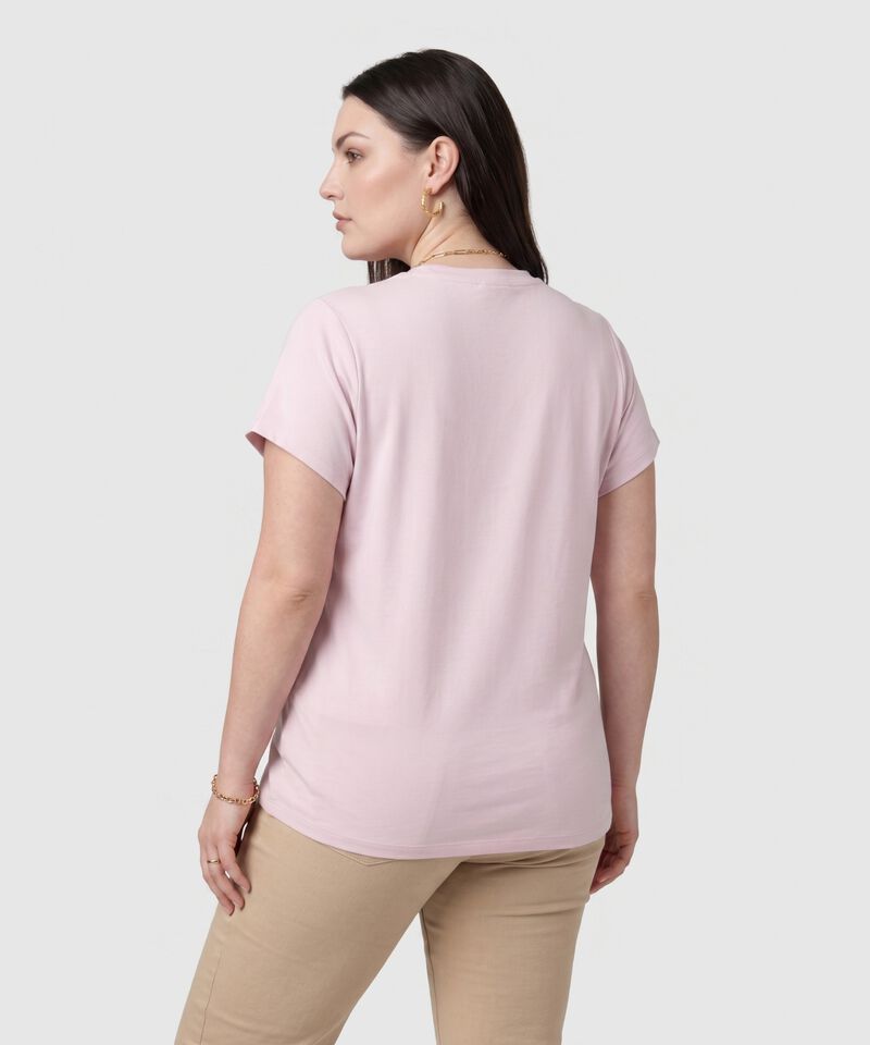 Camiseta Manga Corta Con Doblez Para Mujer Curvy