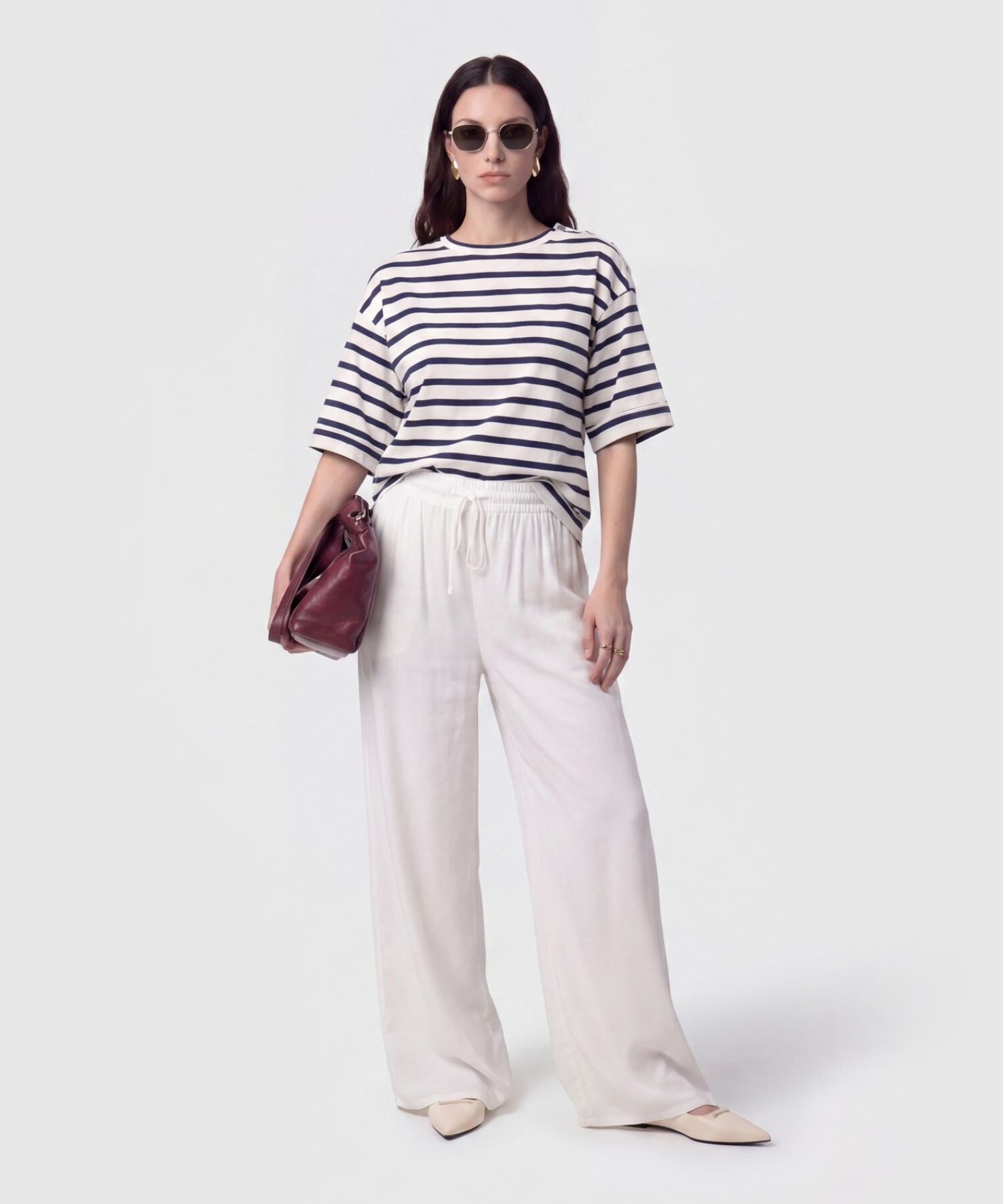 Pantal&oacute;n Fluido con Cord&oacute;n Ajustable Para Mujer