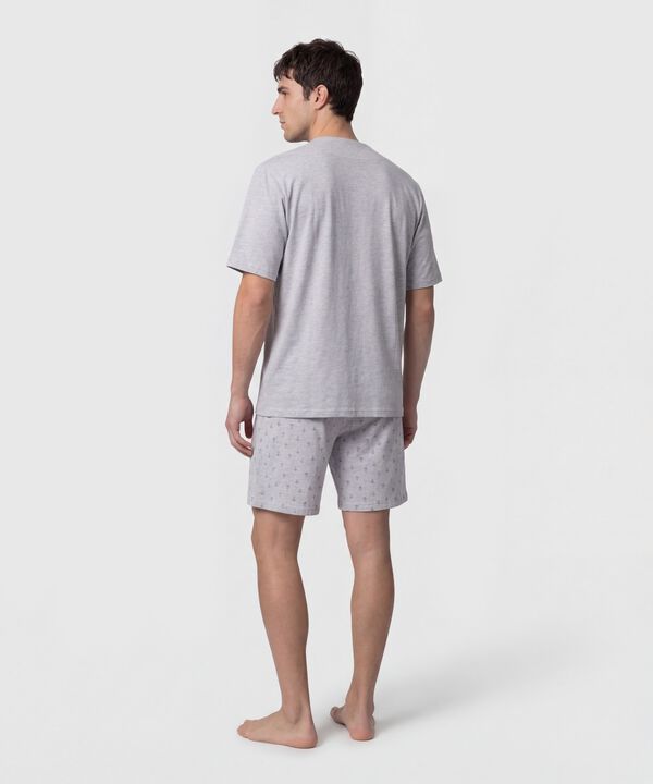 Pijama Corta Abotonada Estampada Para Hombre