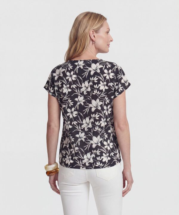 Blusa Estampada, Manga Corta Corrida