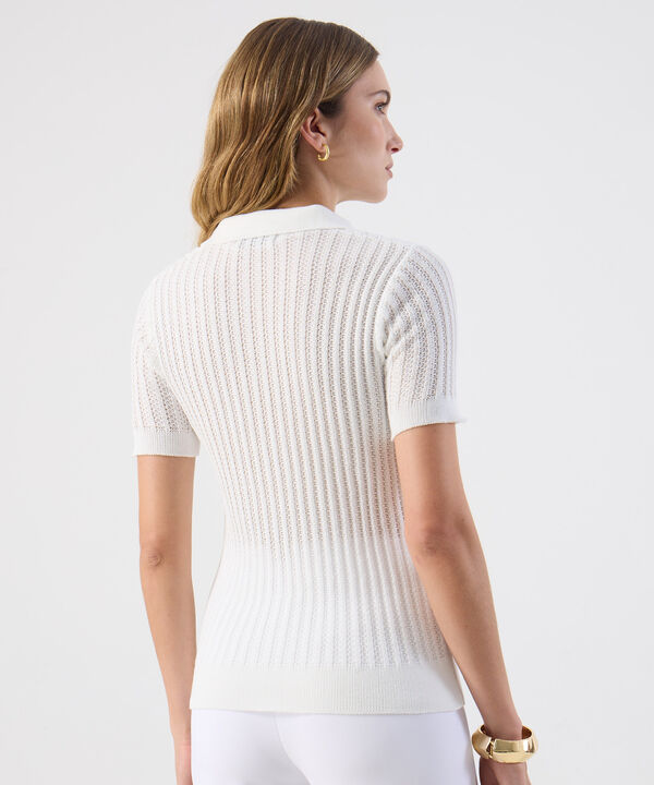 Polo Punto Calado Manga Corta Para Mujer