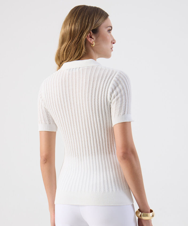Polo Punto Calado Manga Corta Para Mujer