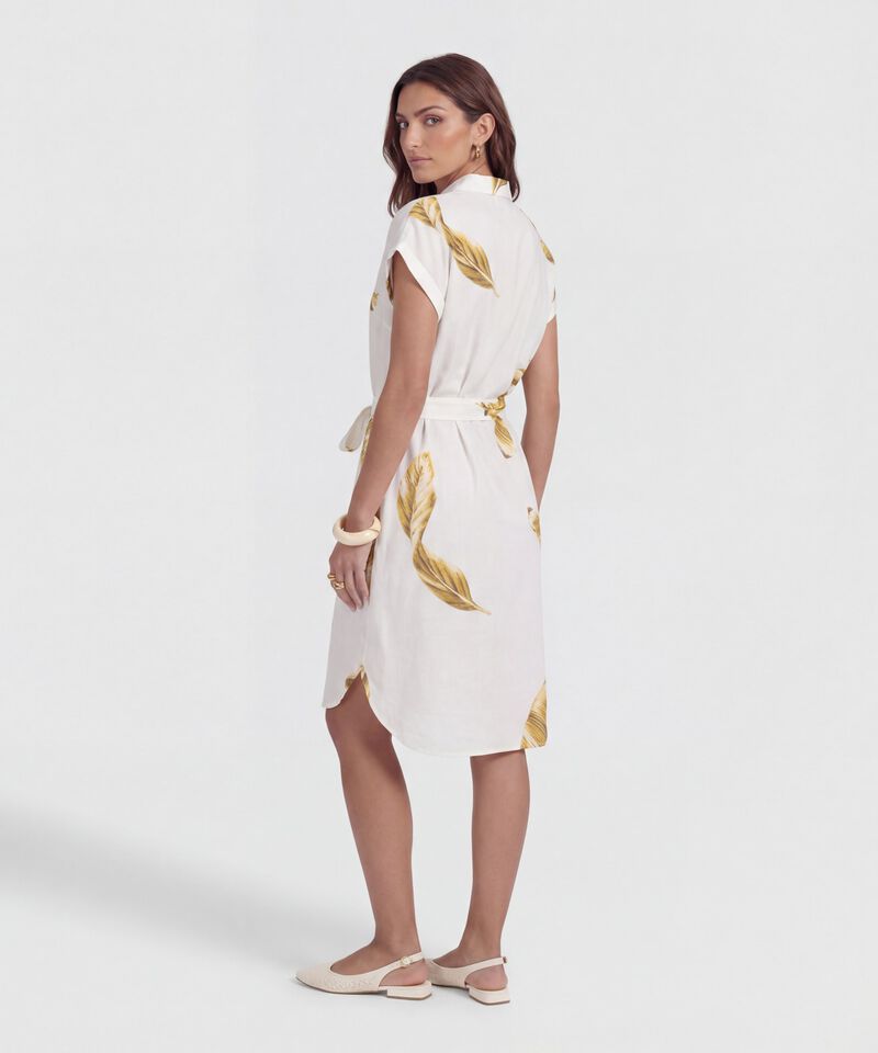 Vestido Estampado Con Cinturon 