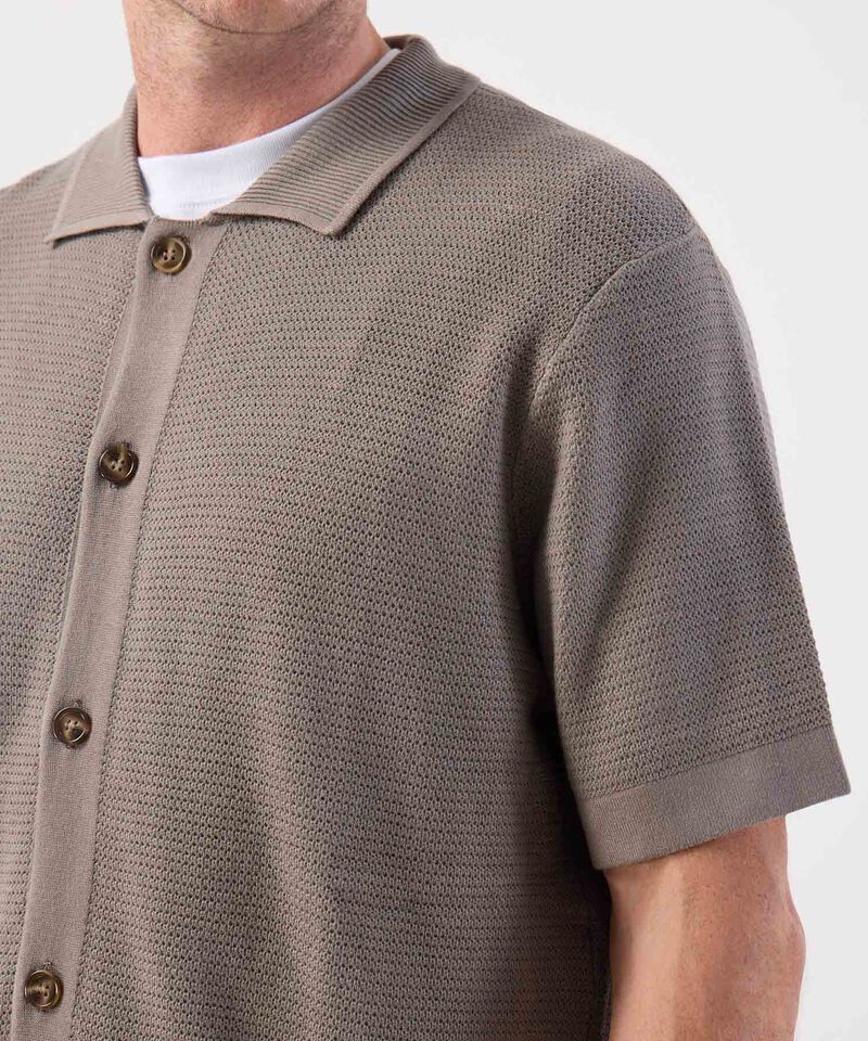 Polo Abotonado de Tejido Texturizado Para Hombre