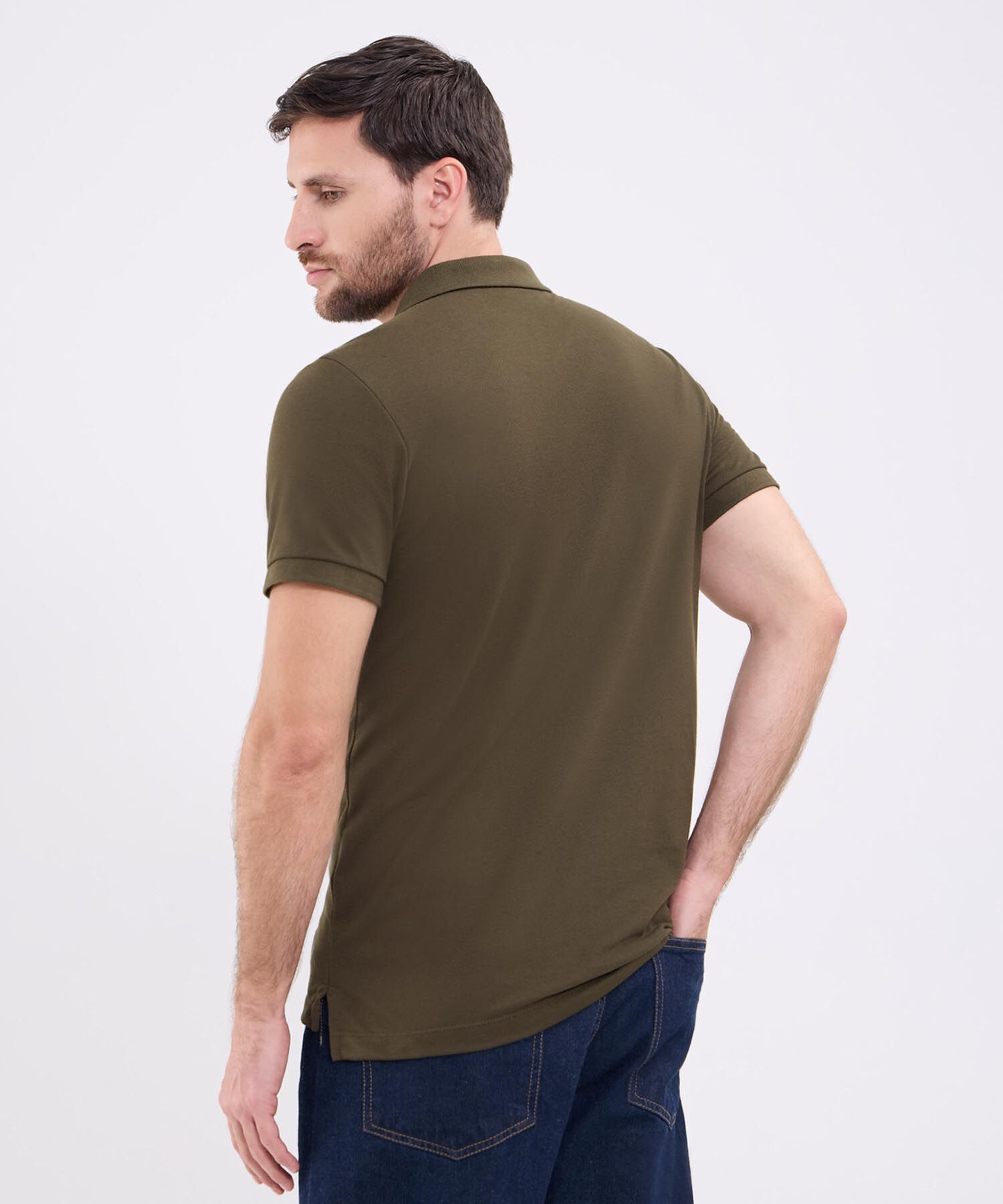 Polo Unicolor Para Hombre