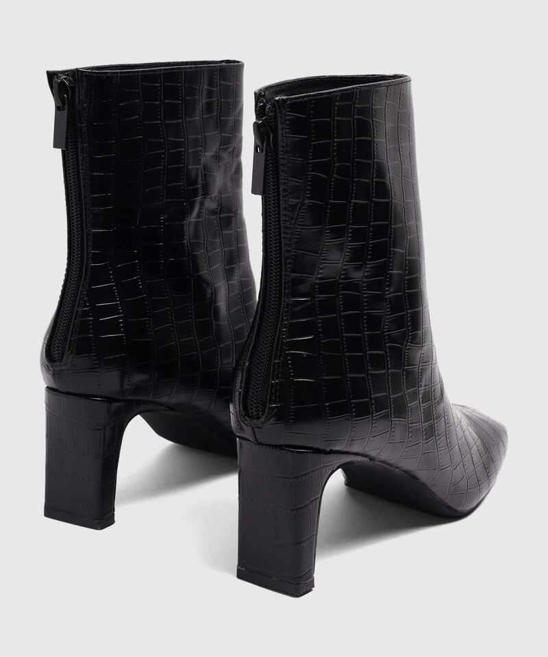 Botines De Tac&oacute;n Con Efecto Croco Para Mujer