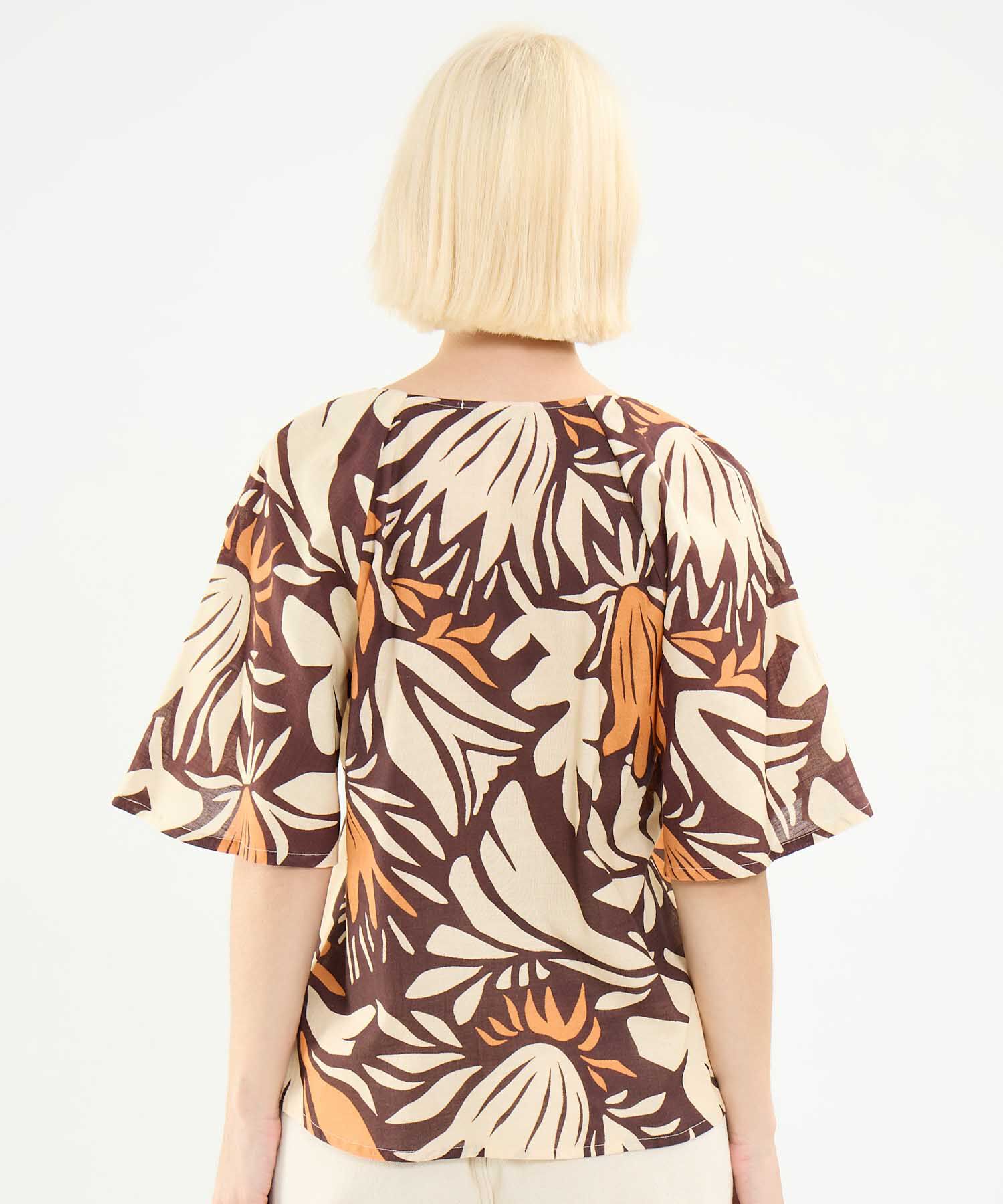 Blusa Estampada Escote en V