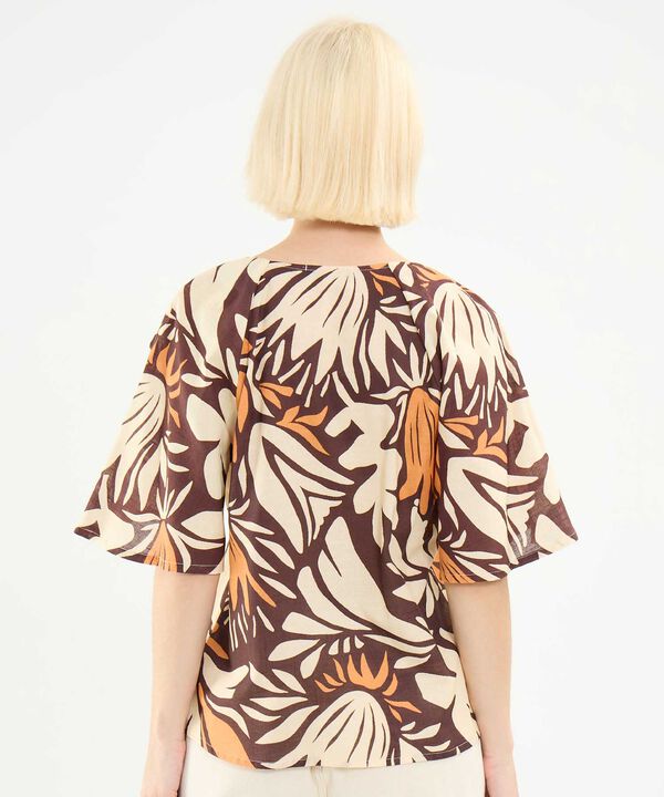 Blusa Estampada Escote en V