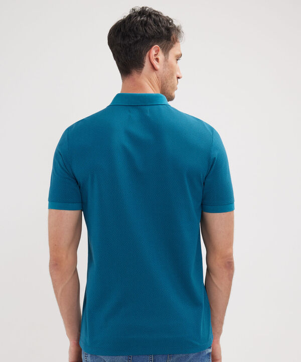 Polo Estampada Cuello Tejido Regular Fit
