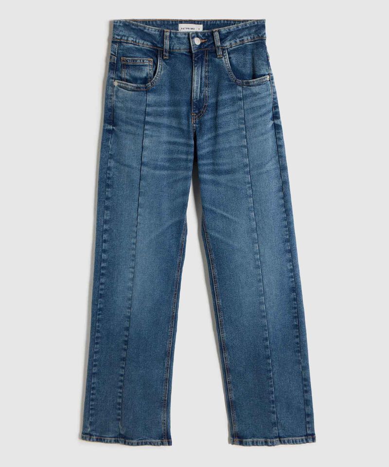 Jean Recto con Costuras Frontales para Mujer