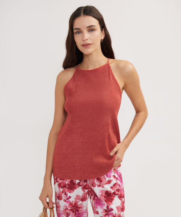 Blusa De Tiras Manga Sisa Unicolor image number null