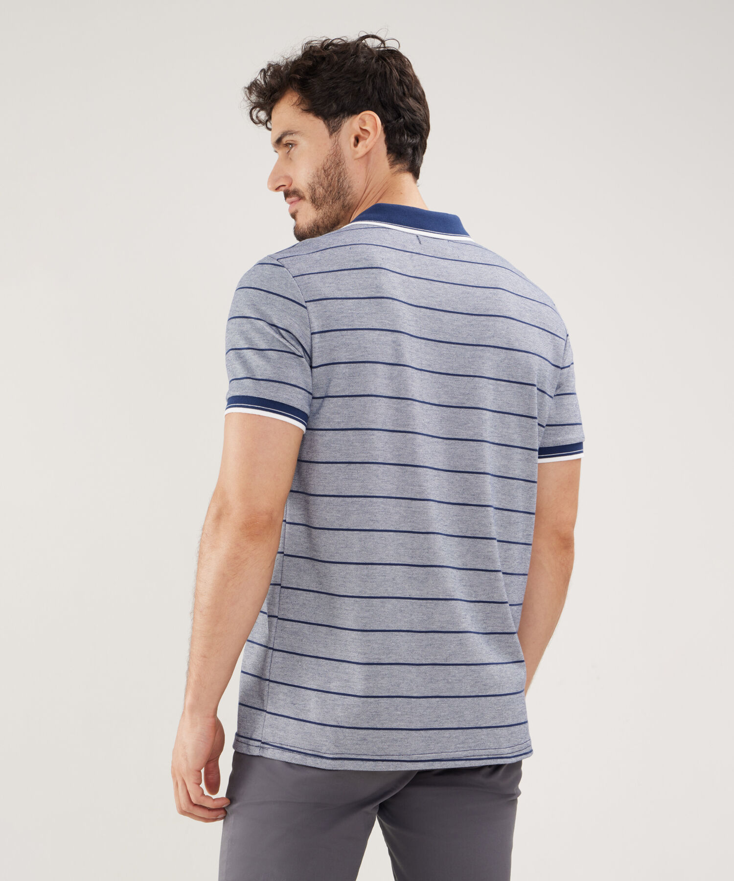 Polo Cuello Y Puños Tejidos Con Bolsillo, Silueta Regular Fit, Cítrico Marinero