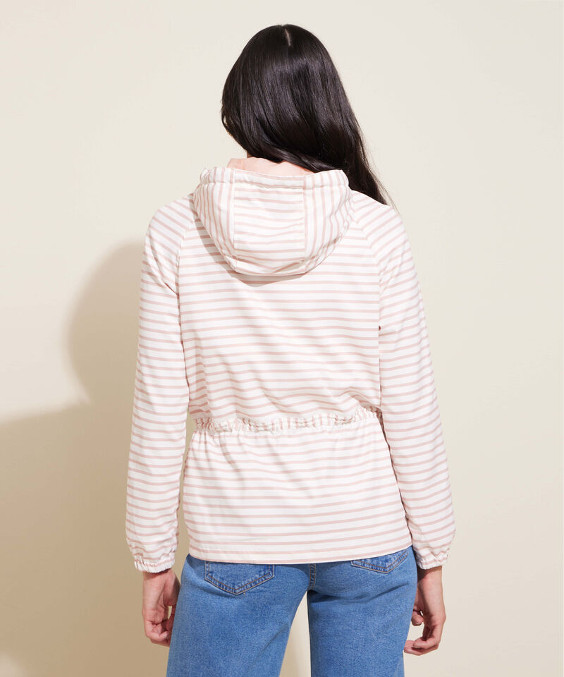 Chaqueta Manga Larga De Rayas Con Capota