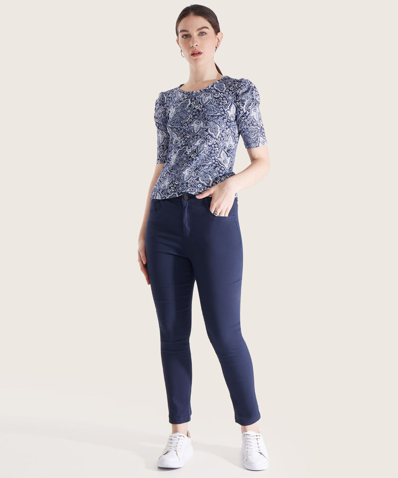 Pantalon 5 Bolsillos Unicolor En Drill