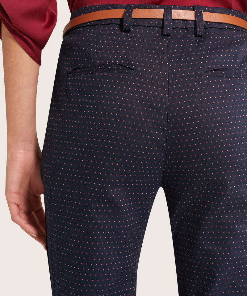 Pantalón Chino Estampado Con Cinturón