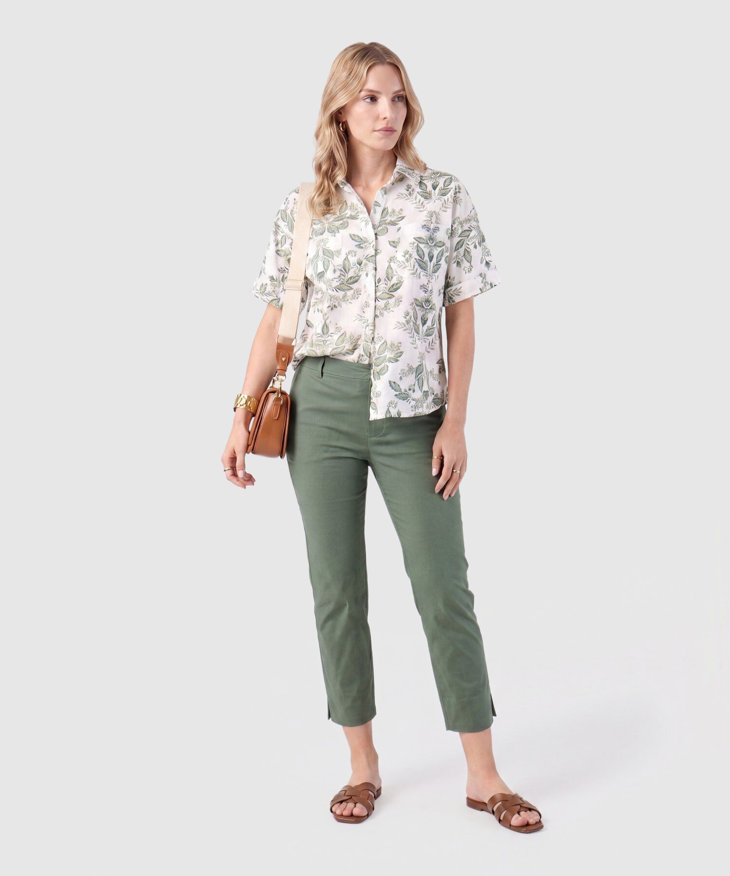 Pantal&oacute;n Capri Ajustado De Tiro Medio Mujer
