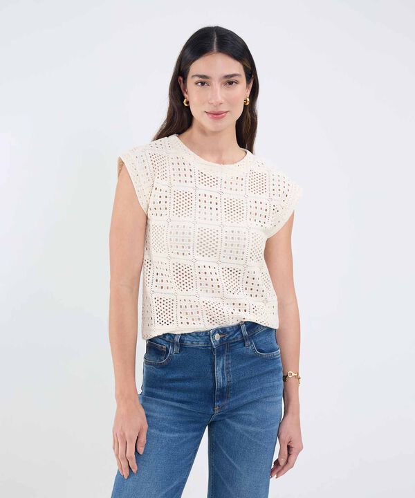 Blusa Manga Corta Texturizada image number null