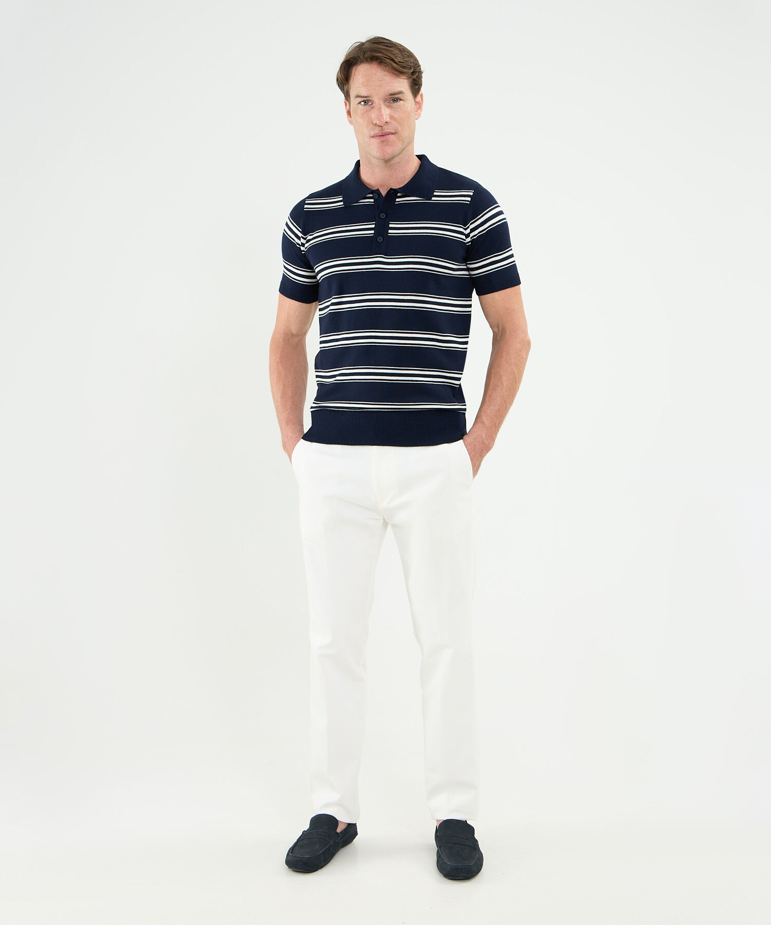 Polo Tejida Preteñida Para Hombre