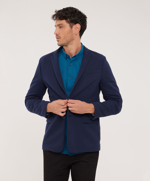 Blazer En Punto Unicolor