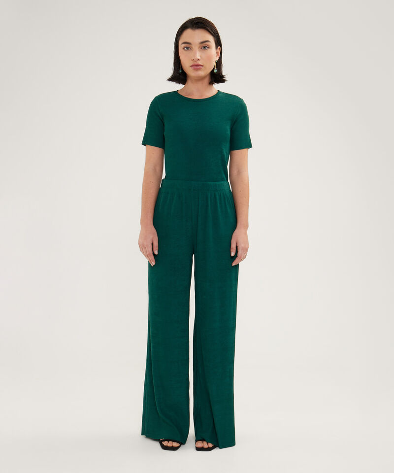 Pantalón Unicolor Con Textura