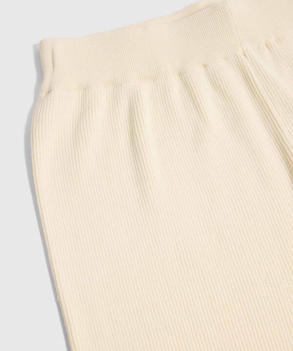 Pantal&oacute;n Wide Leg de Punto Acanalado para Mujer image number null