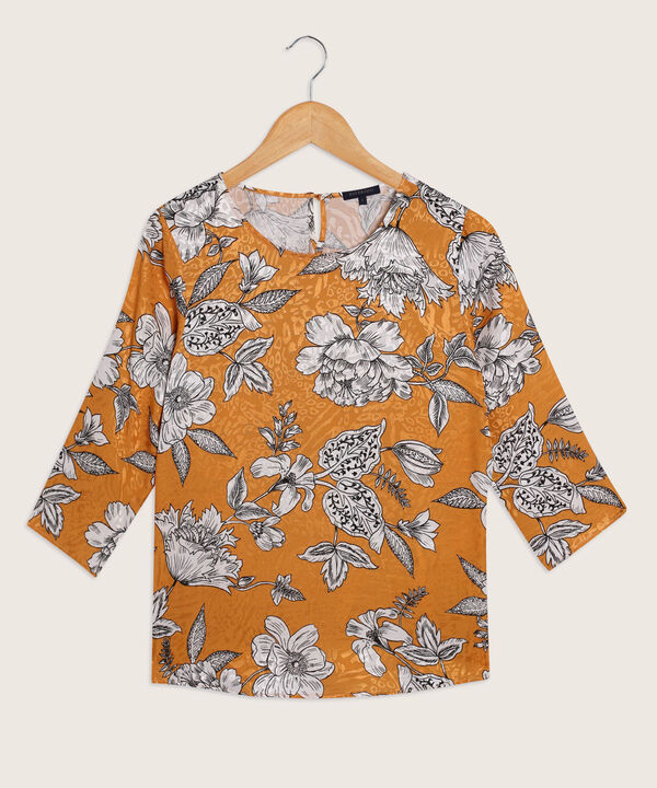Blusa Estampada Manga Tres Cuartos