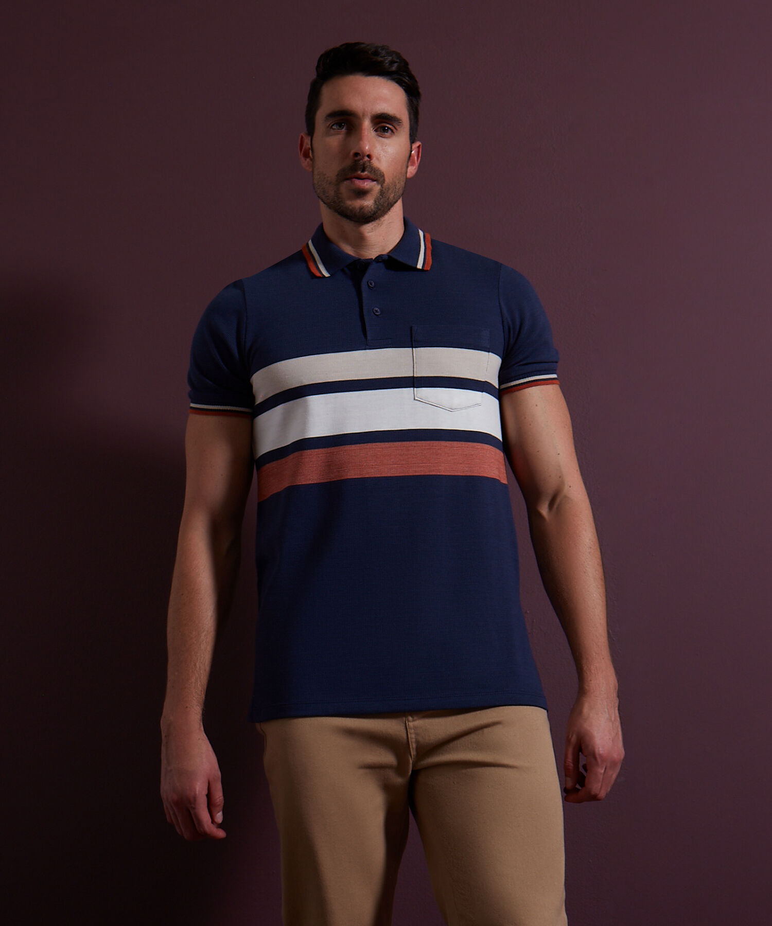 Polo Preteñida Cuello Tejido