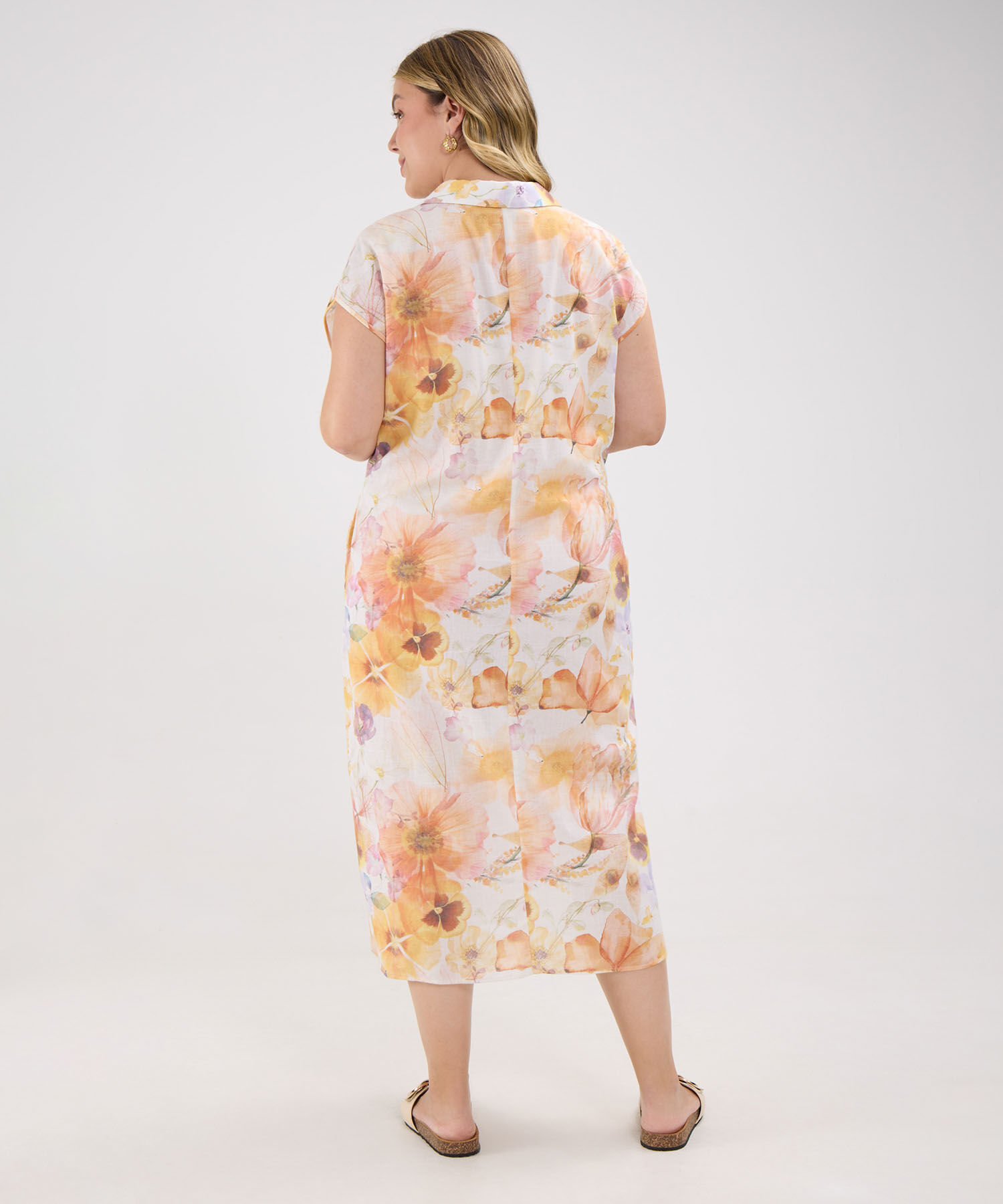 Vestido Camisero Manga Corrida Estampado