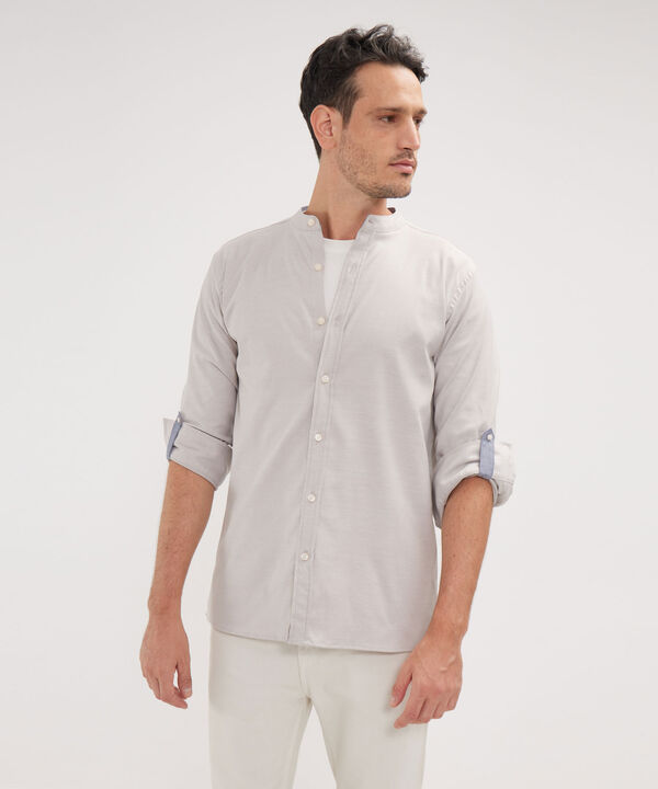 Camisa Manga Larga Cuello Mao Unicolor image number null
