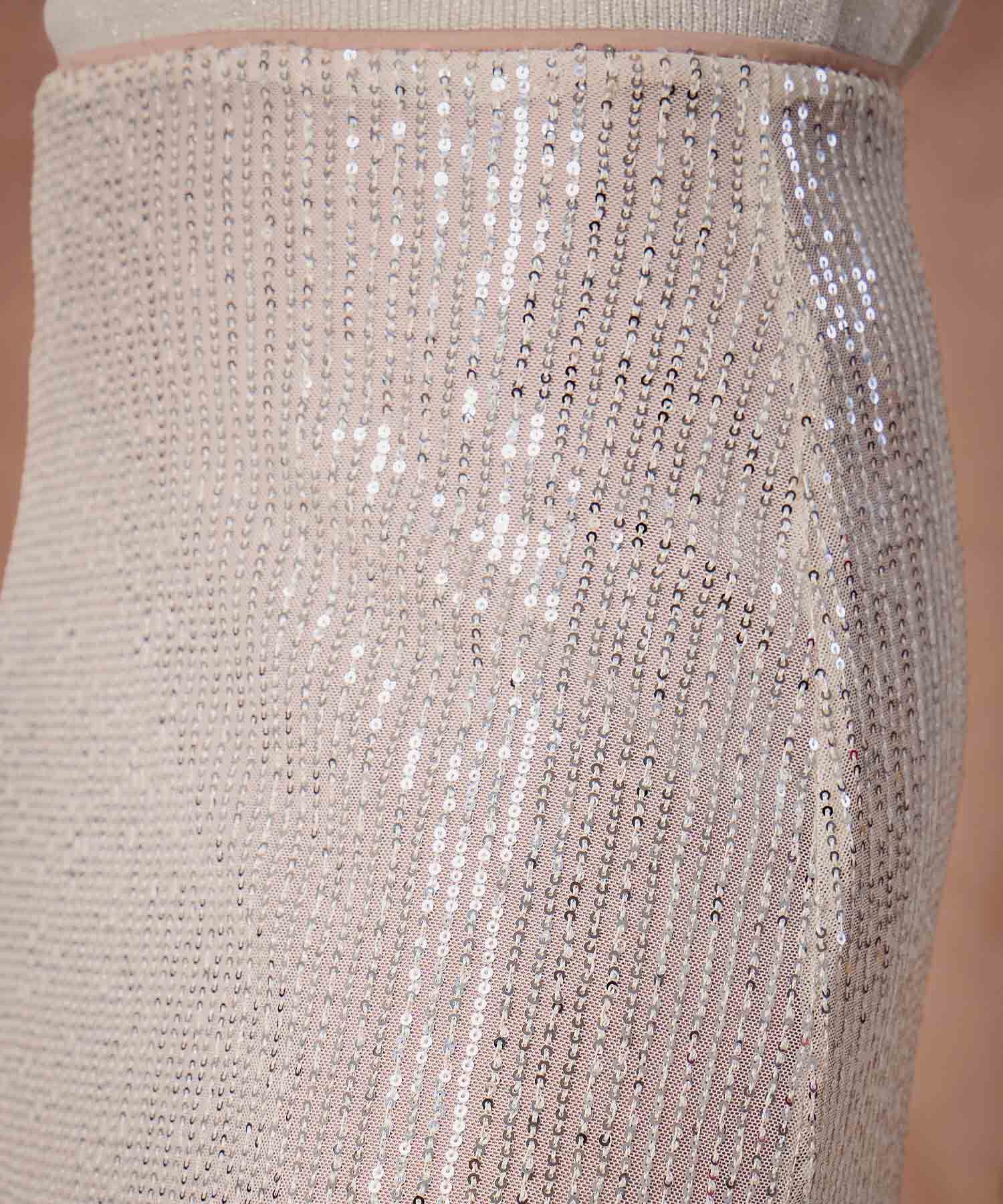 Falda Maxi Para Mujer Lentejuelas Y Abertura Lateral