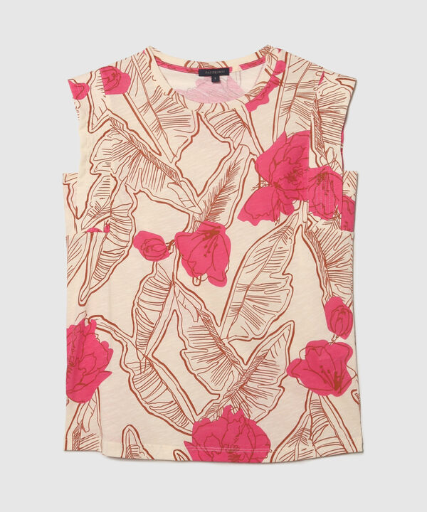 Camiseta Estampada Con Multiagujas