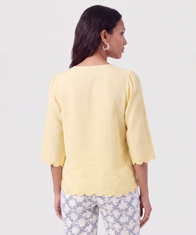 Blusa Bordada Con Botones Para Mujer