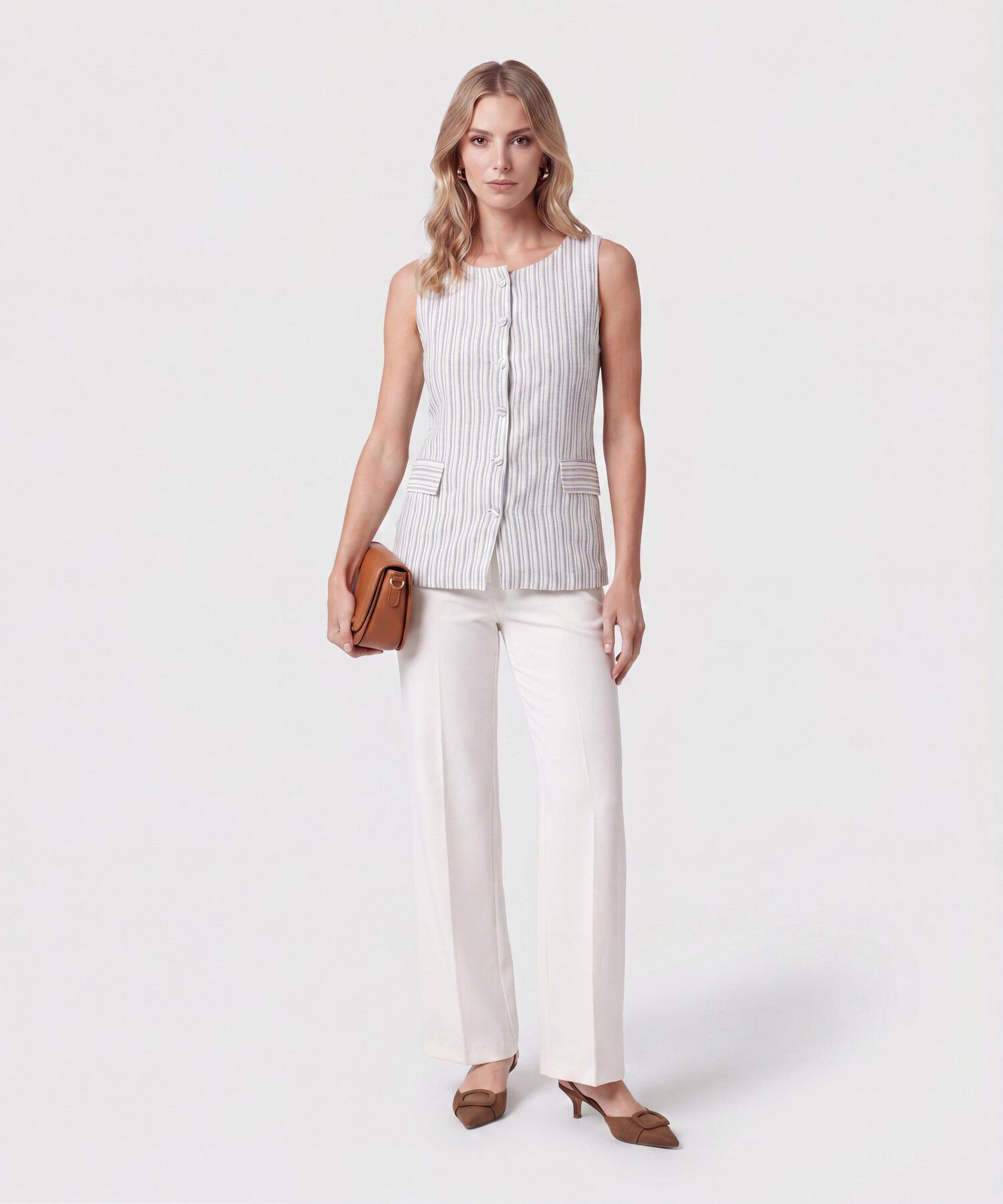 Blusa Alargada Con Botonadura Para Mujer