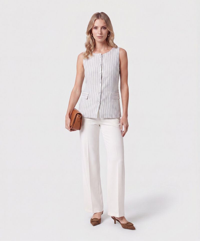 Blusa Alargada Con Botonadura Para Mujer