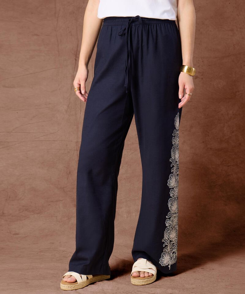 Pantalón Fluido con Bordado